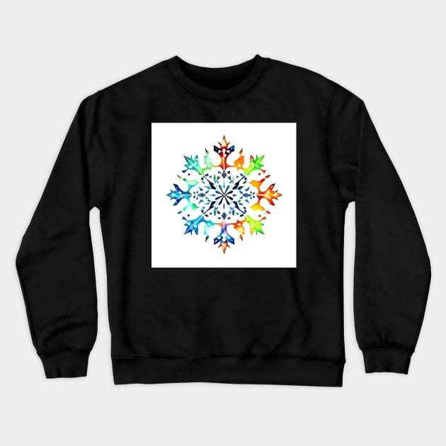 Snowflake Design - Pen & Ink Crewneck Sweatshirt by Oldetimemercan